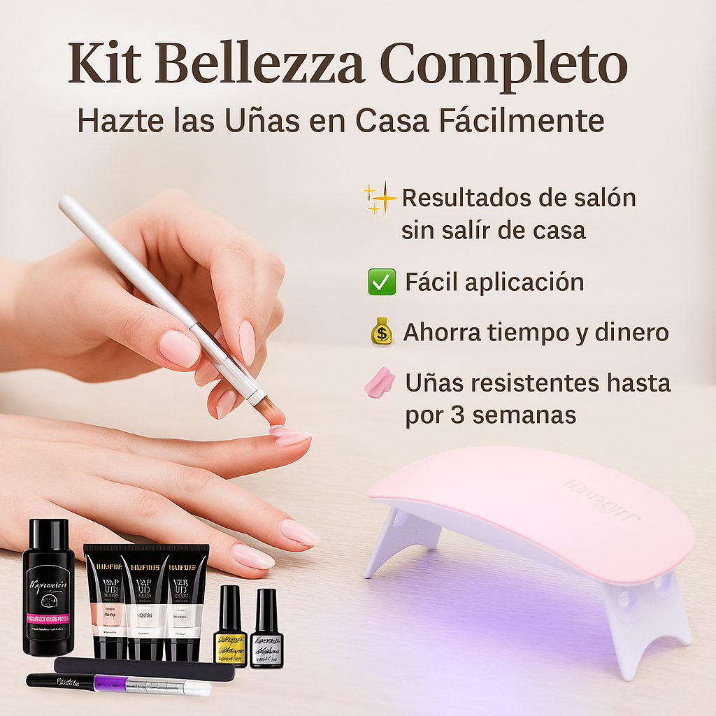 Kit Polygel Completo para Uñas de Salón en Casa – Incluye Lámpara de Regalo🎁