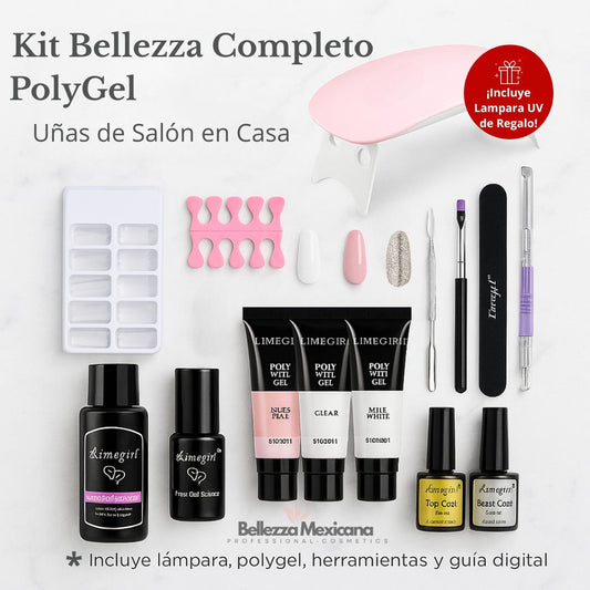Kit Polygel Completo para Uñas de Salón en Casa – Incluye Lámpara de Regalo🎁